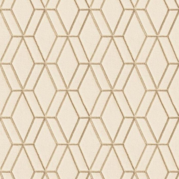Stitched Wall Geometric Wallpaper Beige and Gold