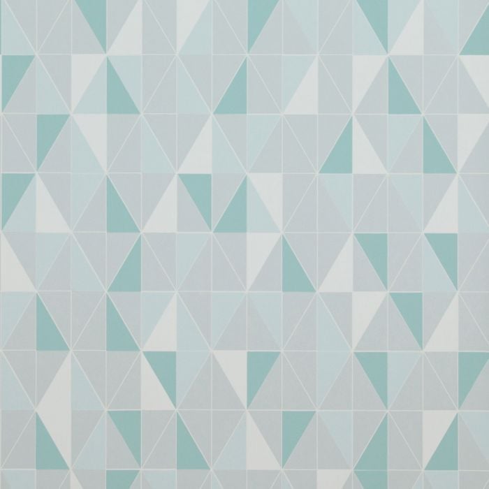 Geometric Triangle Tile Wallpaper Duck Egg