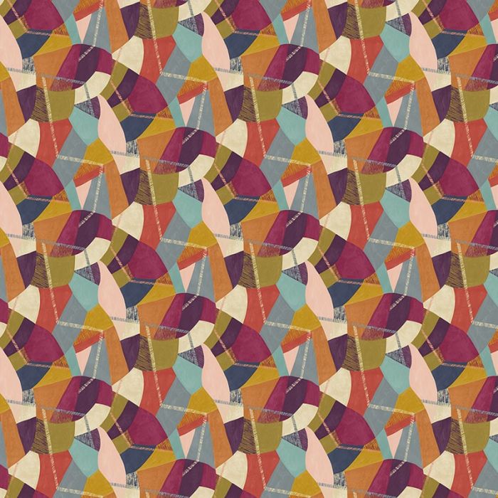 Ohpopsi Abstract Geo Wallpaper Grape & Olive