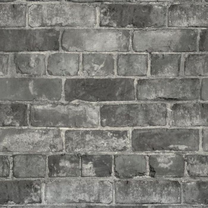 Durham Brick Industrial Wallpaper Grey