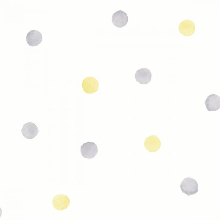 Watercolour Polka Dots Children's Wallpaper 