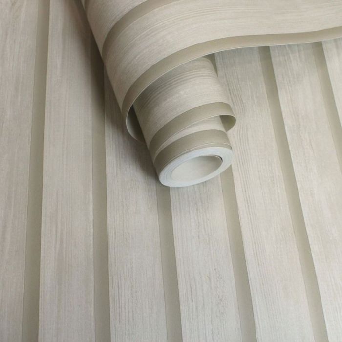 Wooden Slat Panelled Wallpaper Natural