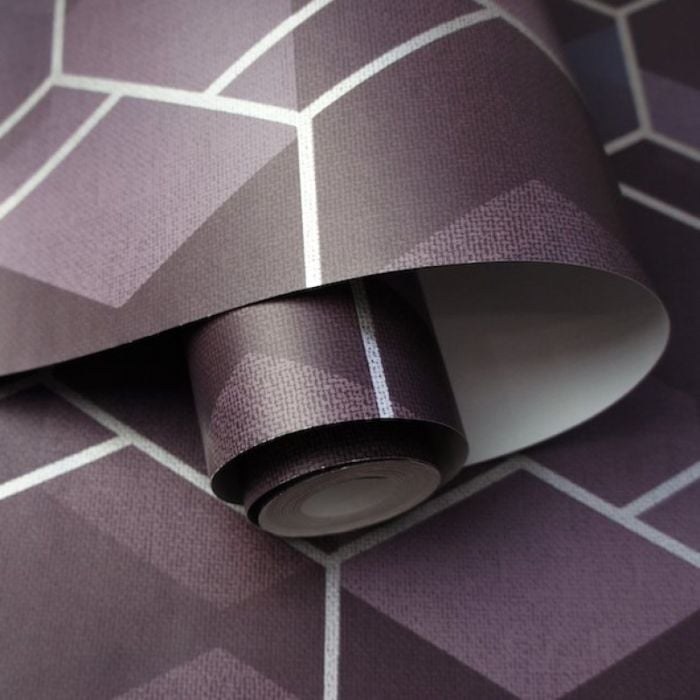 Asik Geo Wallpaper Purple/Silver