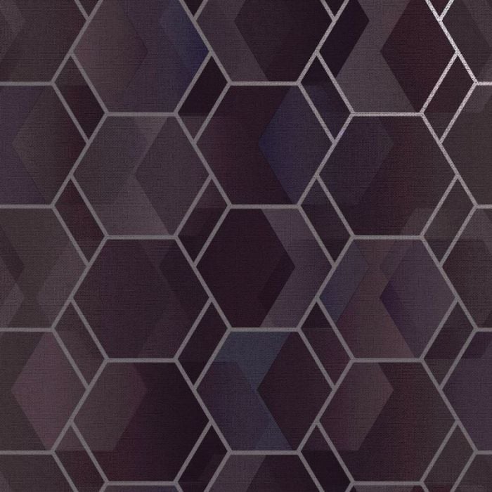 Asik Geo Wallpaper Purple/Silver