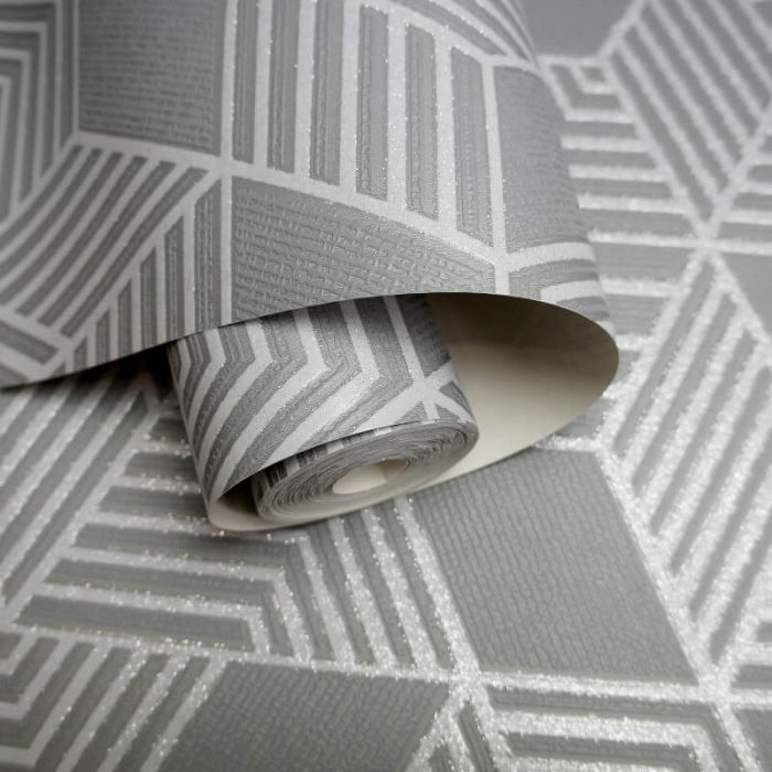 Astonia Geometric Stripe Wallpaper Charcoal