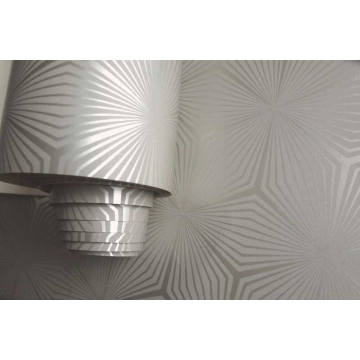 Sparkle Star Metallic Wallpaper Silver