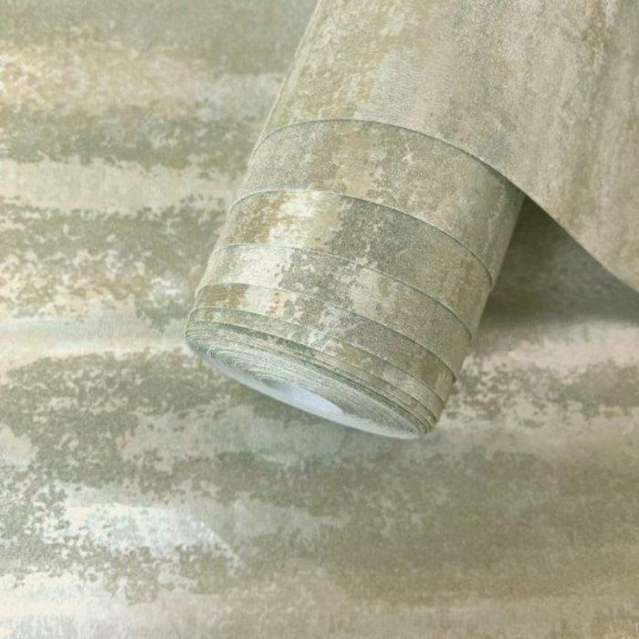 Horizon Bead Metallic Wallpaper - Sage