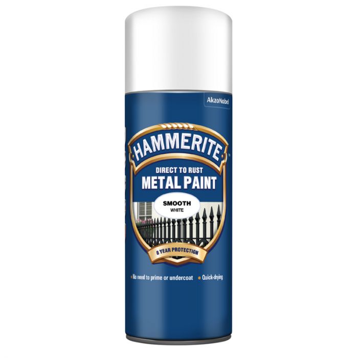 Hammerite Metal Paint Smooth Aerosol - White 400ml