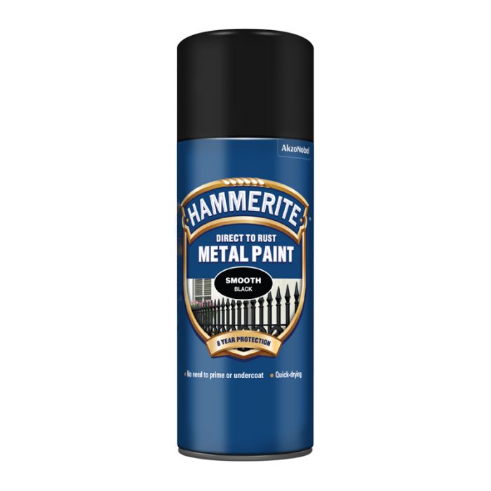 Hammerite Metal Paint Smooth Aerosol - Black 400ml