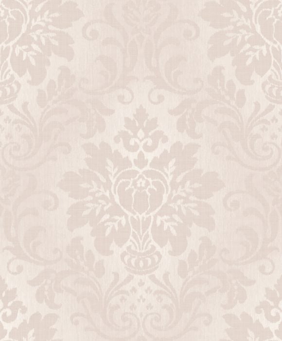 Fabric Damask Glitter Wallpaper Blush