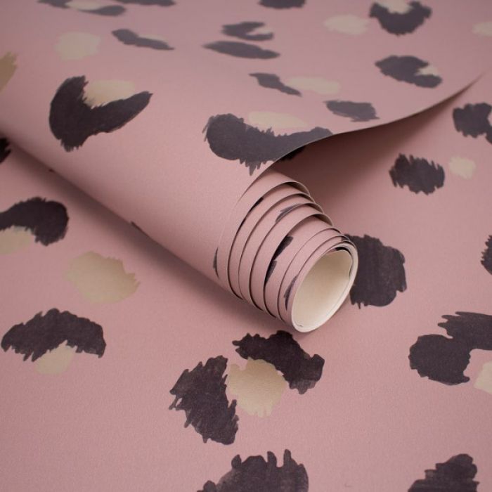 Mali Leopard Print Wallpaper - Dusky Pink