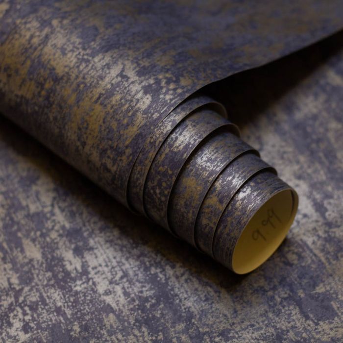 Industrial Texture Metallic Wallpaper Navy