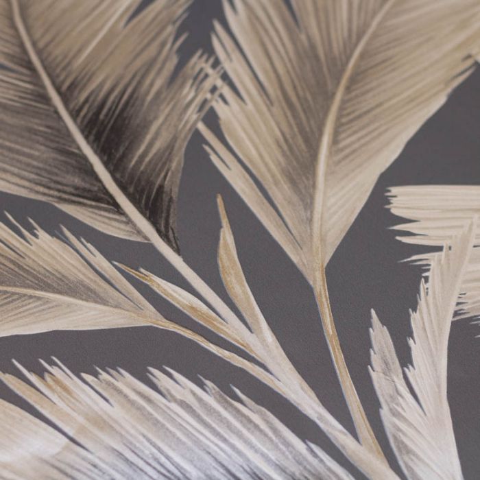 Kailani Palm Leaf Wallpaper Charcoal/Natural | Belgravia Decor