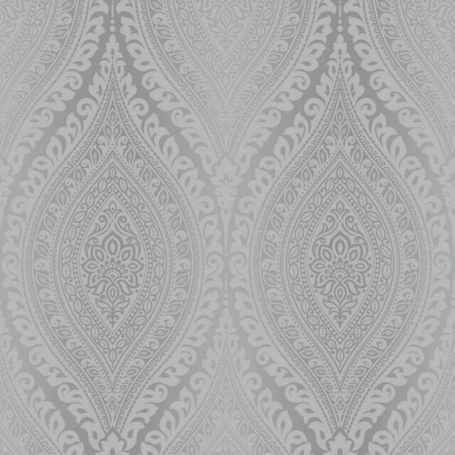 Kismet Moroccan Inspired Silver Wallpaper | Ideco | Decorating Centre Online