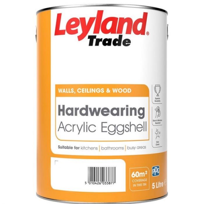 Leyland Trade Hardwearing Acrylic Eggshell - Brilliant White/Magnolia