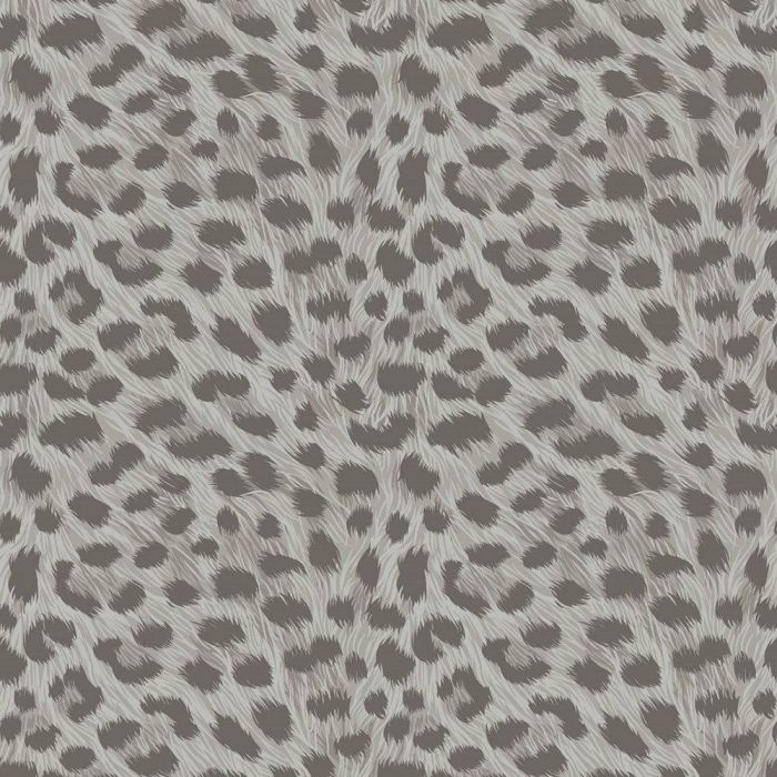 Leopard Animal Print Metallic Wallpaper Grey