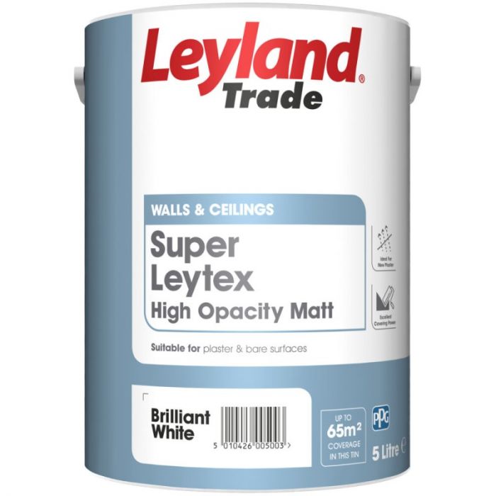 Leyland Trade Super Leytex Paint - Brilliant White/Magnolia
