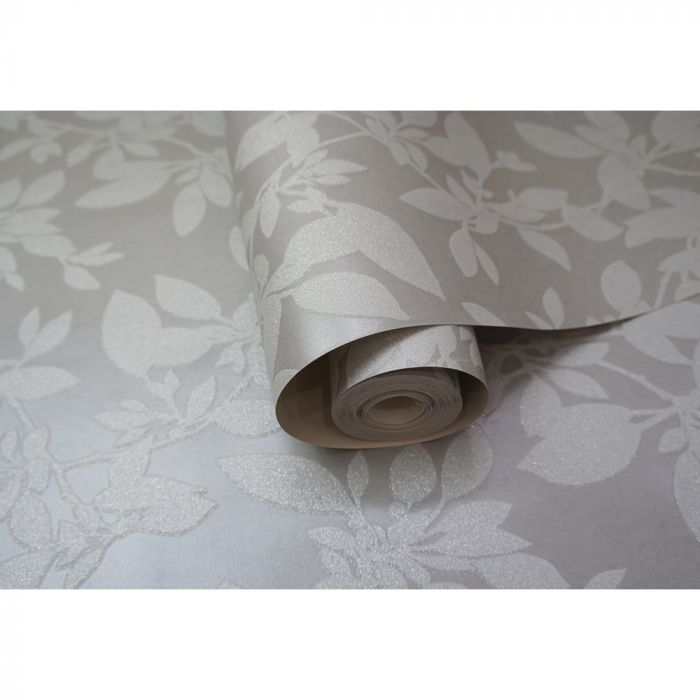 Linden Floral Sparkle Wallpaper Grey