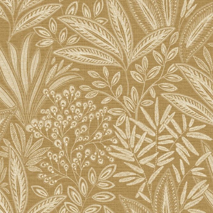 Crown Sahara Leaf Fern Wallpaper - Ochre