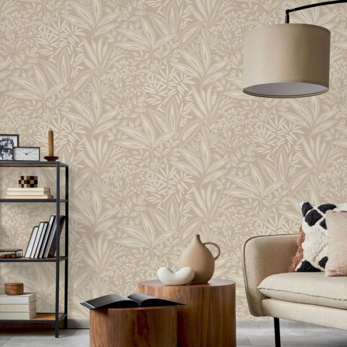 Crown Sahara Leaf Fern Wallpaper - Natural