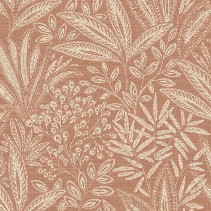 Crown Sahara Leaf Fern Wallpaper - Clay
