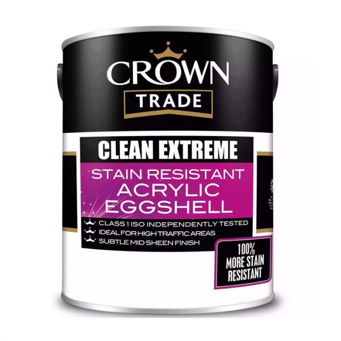 Crown Trade Clean Extreme Stain Resistant Acrylic Eggshell - Colour Match