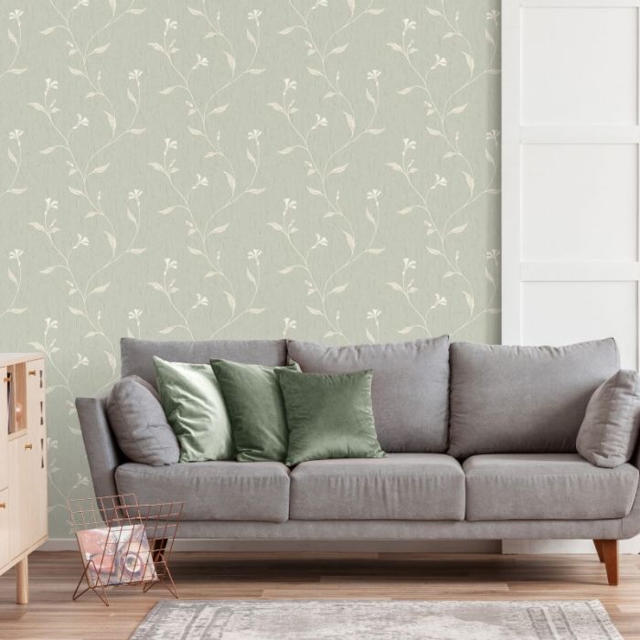 Grey & Green Exotic Tropical Bird Wallpaper - Feathr Wallpapers