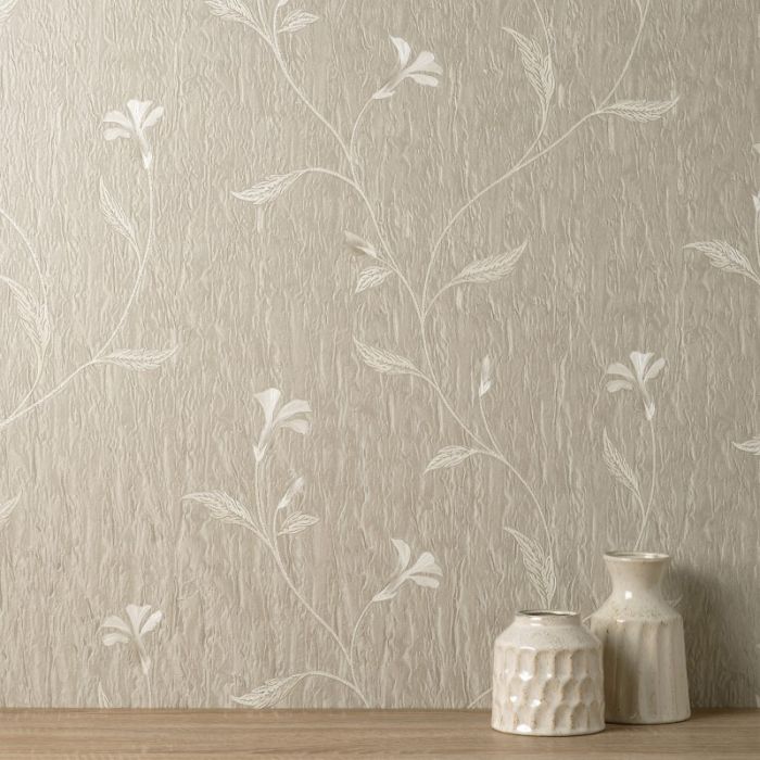 Vymura Bellagio Floral Taupe Wallpaper