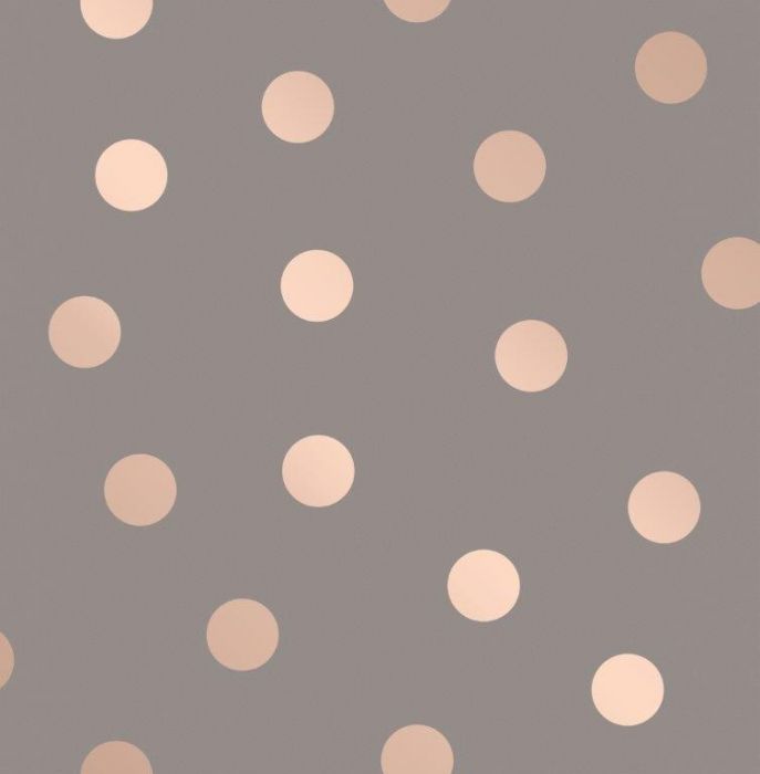 Metallic Polka Dot Wallpaper I Crown Wallcoverings Decorating Centre - Rose Gold Polka Dot Wallpaper