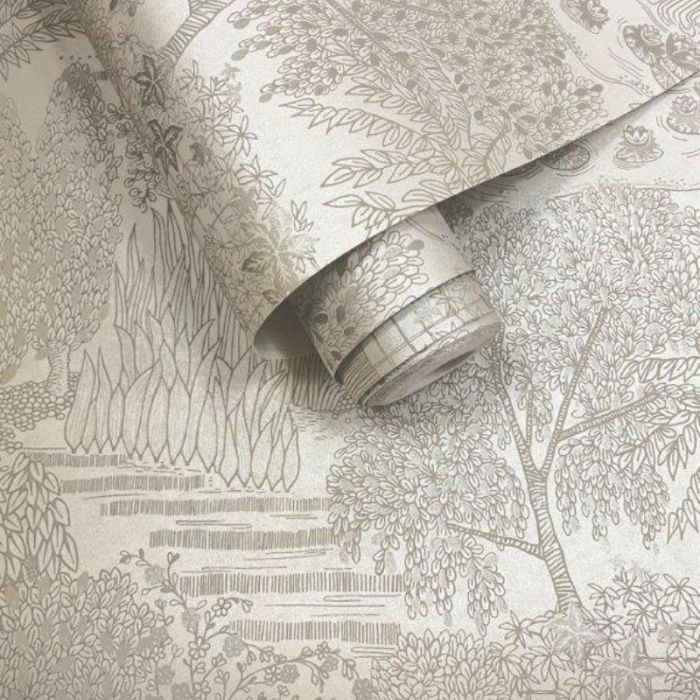 Mirissa Japanese Garden Wallpaper - Dove