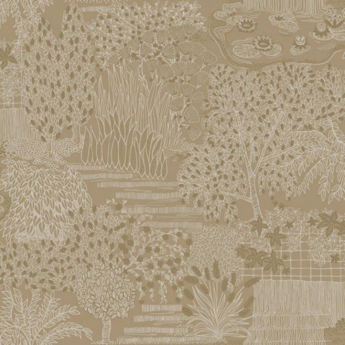 Mirissa Japanese Garden Wallpaper - Gold