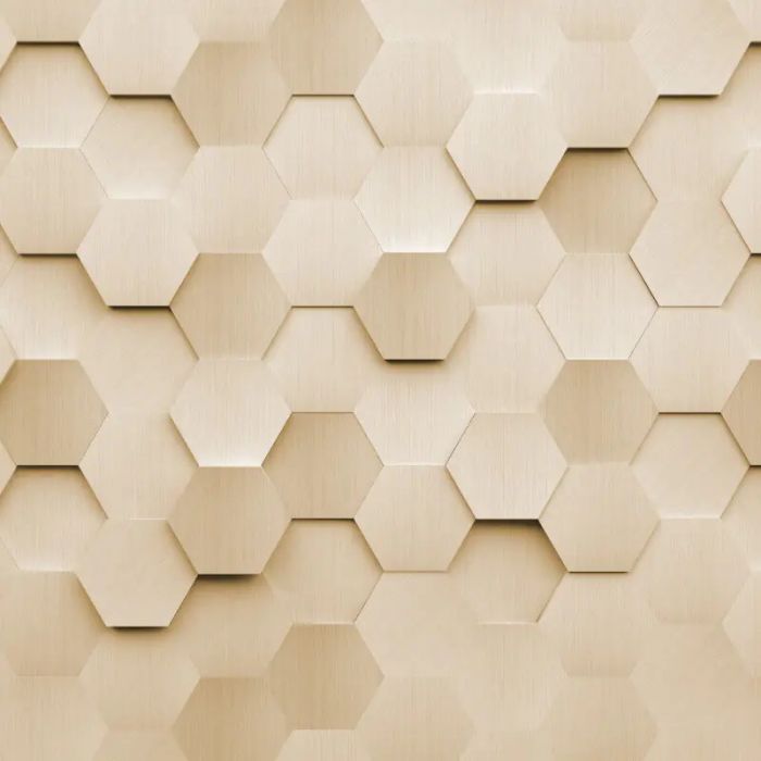 Origin Metal Hexagons Wall Mural Gold