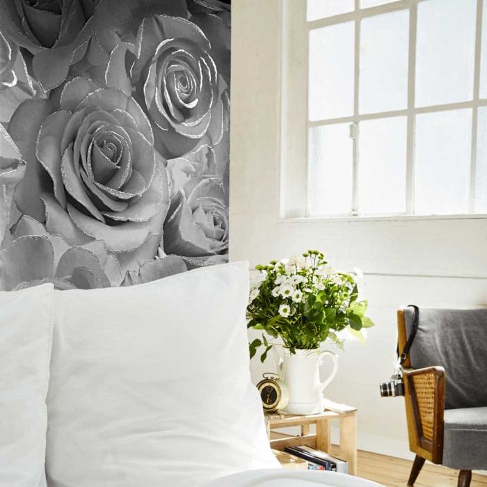 Madison Sparkle Rose Wallpaper Grey