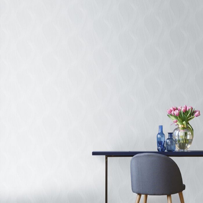 Orla Wave Glitter Wallpaper Grey