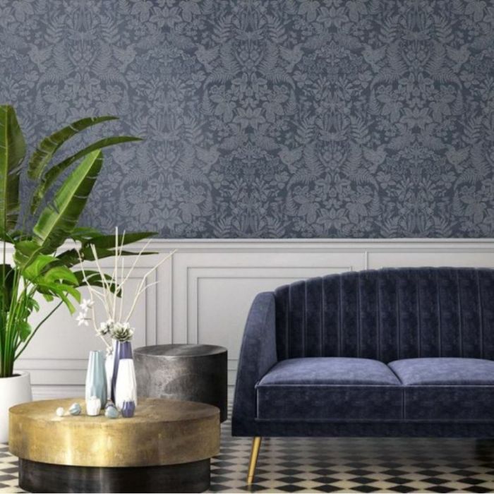 Loxley Woodland Wallpaper Navy