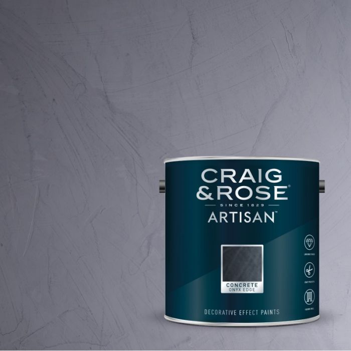 Craig & Rose Artisan Concrete Effect Paint - Onyx Edge 2.5L