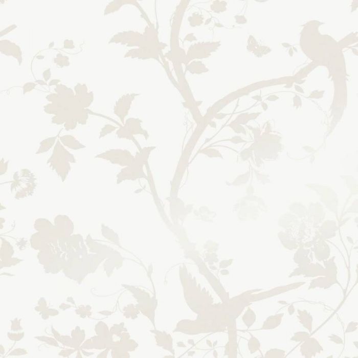 Laura Ashley Oriental Garden Pearlescent White Wallpaper