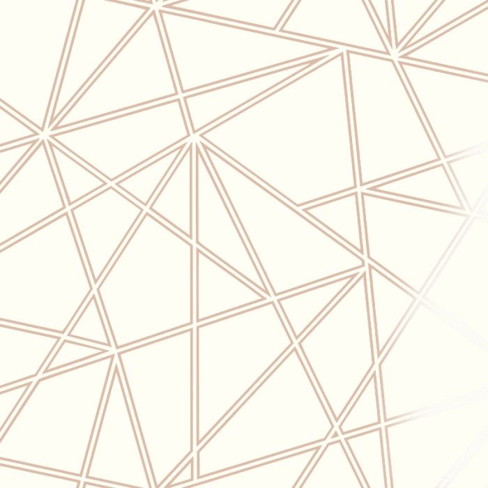 Palladium Geometric Metallic Wallpaper Rose Gold