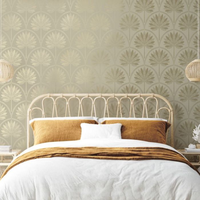 Glistening Metallic Palm Tree Wallpaper