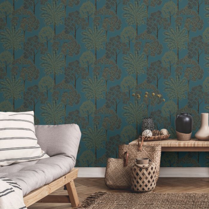 City of Palms Wallpaper Teal