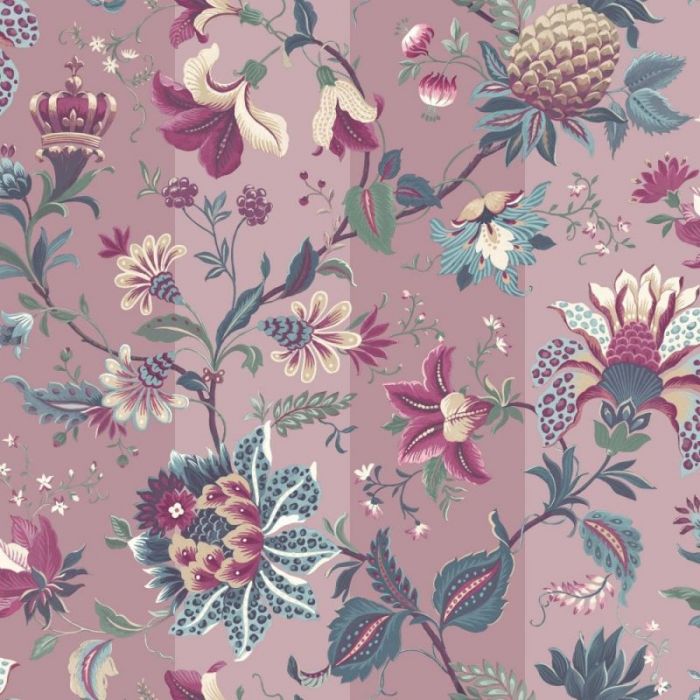 Paul Moneypenny Crown Jewels Floral Wallpaper Pink
