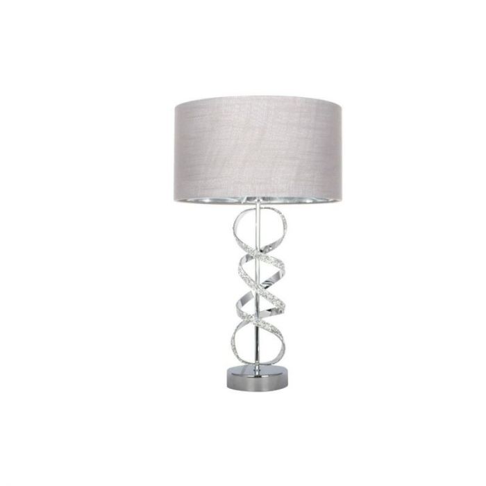 Gabriella Diamond Twisted Table Light with Grey Light Shade 
