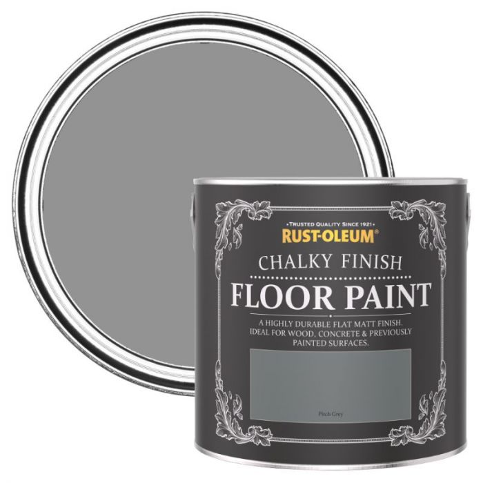 Rust-Oleum Chalky Finish Floor Paint Pitch Grey 2.5L