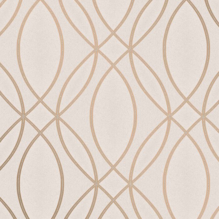 Pulse Ogee Wave Wallpaper Taupe