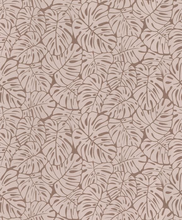 Metallic Palm Leaf Wallpaper Rose Gold