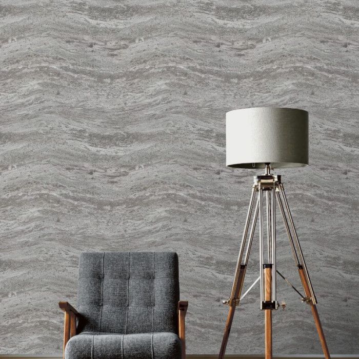 Onyx Avant-Garde Stone Effect Wallpaper Grey/Silver