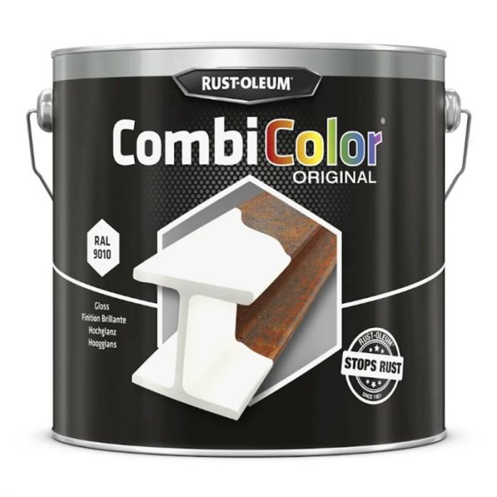 Rust-Oleum CombiColor® Original Metal Paint - Satin - RAL 9010 White 2.5L