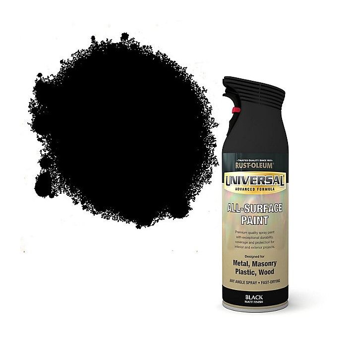 Rust-Oleum Universal All-Surface Spray Paint - Black Matt - 400ml