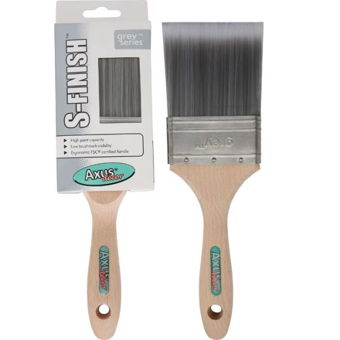 Axus Grey S-Finish Synthetic Bristle Paint Brush 