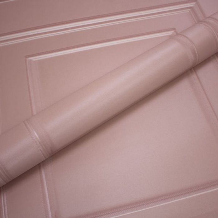 Amara Wood Panel Effect Wallpaper Soft Pink